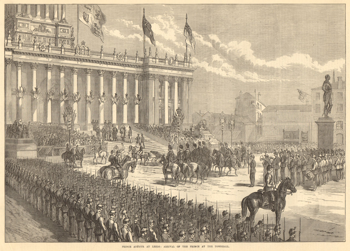 Prince Arthur at Leeds: arrival of the prince at the town hall. Yorkshire 1872
